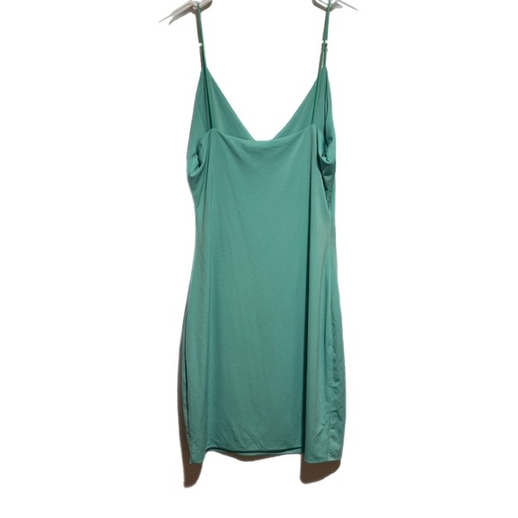 Love Tree Teal Speghetti Strap V-Neckline Form Fitting Dress - Picture 2 of 5